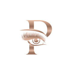 Luxury Beauty Eye Lashes Logo Letter P