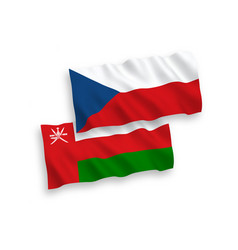 Flags Of Czech Republic And Sultanate Of Oman On A