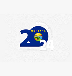 New Year 2024 For Montana On Snowflake Background