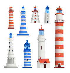 Retro Lighthouse Buidings Set