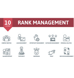 Rank Management Icon Set Contains Editable Icons