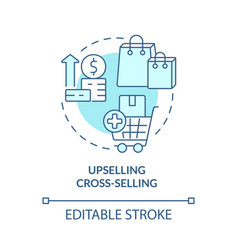 Upselling Cross Selling Turquoise Concept Icon