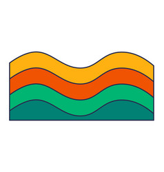 Colorful Waves Or Rainbow Curves Sticker Icon