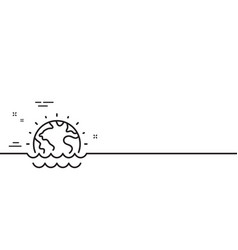 Disaster Line Icon Climate Warming Sign