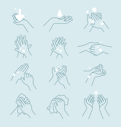 How To Wash Your Hands Icon Set