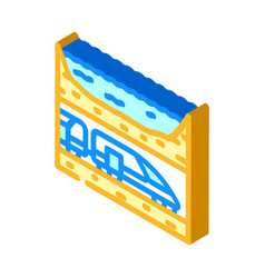 Underwater Railway Tunnel Isometric Icon