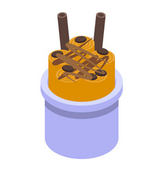 Chocolate Ice Cream Icon Isometric Candy