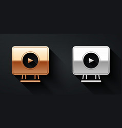 Gold And Silver Online Play Video Icon Isolated