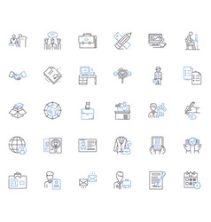 It Consultant Line Icons Collection Technology