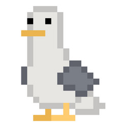 Pixel Sea Gull - Isolated 8 Bit