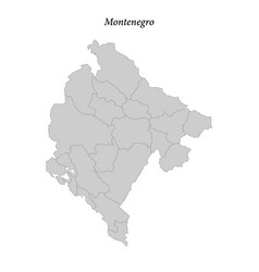 Simple Flat Map Of Montenegro With Borders