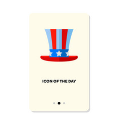 American President Top Hat With Flag Flat Icon