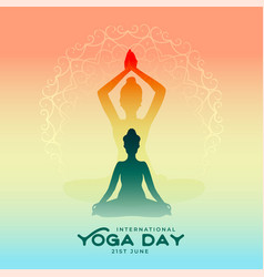 Colorful Yoga Day Background With Meditation