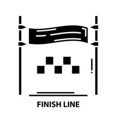 Finish Line Icon Black Sign With Editable