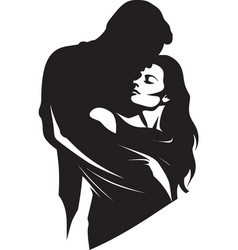 Gentle Embrace Black Logo Design Of Couple