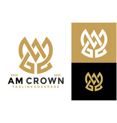 Letter Am Or Ma Crown Logo Design Symbol Icon