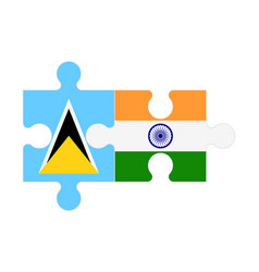 Puzzle Of Flags Of Saint Lucia And India