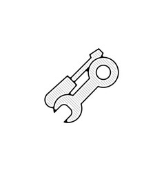 Wrench With Screwdriver Line Icon