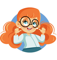 Cute Girl Wearing Braces Cartoon Character