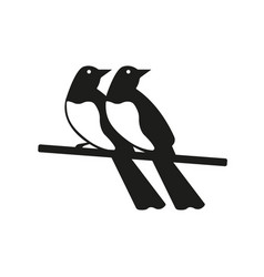 Two Magpies Bird Silhouette