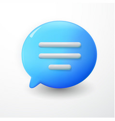 3d Minimal Blue Chat Bubbles Text On White