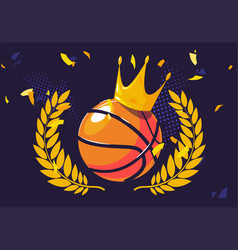 Basketball With A Golden Crown And Wreath