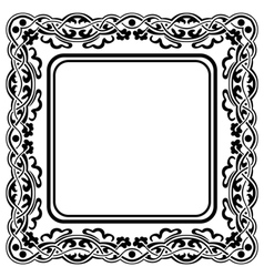 Black circle frame with ornamental border Vector Image