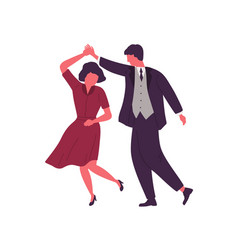 Couple Dancing Together Holding Hands Flat