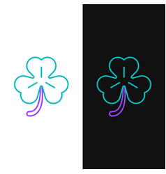 Line Four Leaf Clover Icon Isolated On White And