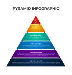 Pyramid List Infographic Element Template With 5