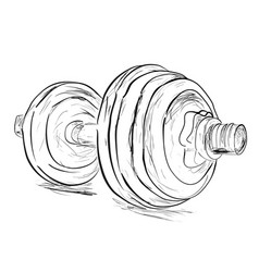 Simple Sketch Of Dumbell Isolated On White