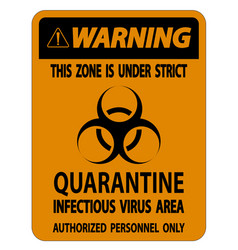 Warning Quarantine Infectious Virus Area Sign