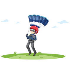 A Man Doing Parachute