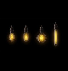 Light Bulbs Realistic Hanging Edison Glowing