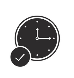 Analog Clock On Time Flat Icon