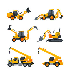 Heavy Construction Machinery Set Excavator Crane