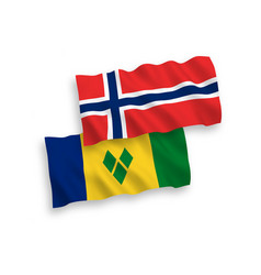 Flags Of Norway And Saint Vincent