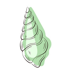 Undersea Shell In Line Art Style Tropical Summer