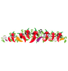 Chili Pepper Border Cute Cartoon Emoji Vegetables