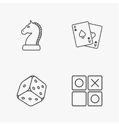 Four Flat Game Icons