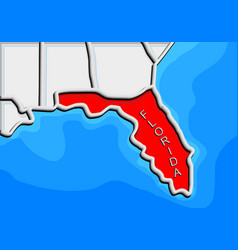 Florida line art map Royalty Free Vector Image