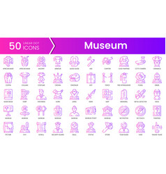 Set Of Museum Icons Gradient Style Icon Bundle