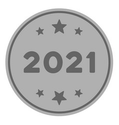 2021 Silver Coin Flat Icon