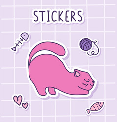 Cute Cat Is Stretching Sticker