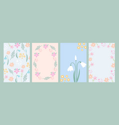 Cute Floral Frames And Covers Cards Templates In