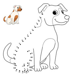 Dot To Jack Russell Terrier Isolated Coloring