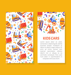 Kids Cars Card Template Childish Construction