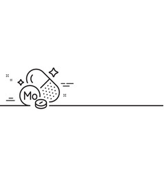 Molybdenum Mineral Line Icon Chemical Element Mo