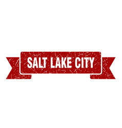 Salt Lake City Ribbon Red Lake City Grunge