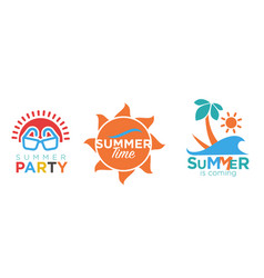 Summer Time Party Stickers Or Invitation Cards